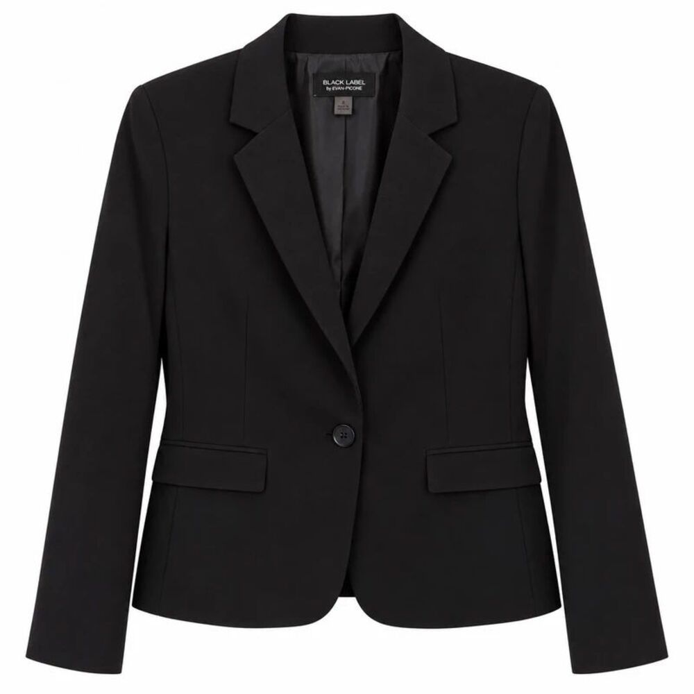 Black Label by Evan-Picone Women’s Black Classic Fit Blazer Size 14